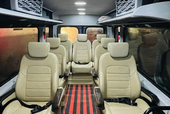 9 seater force urbania luxury van with 1x1 maharaja seats hire delhi