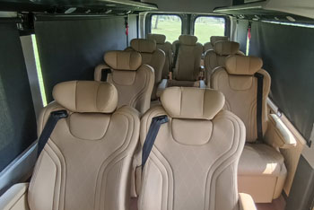 9 seater force urbania luxury van with 1x1 modified seats hire delhi