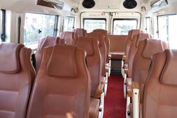 15 seater 2x1 luxury tempo traveller with sofa cum bed on rent in delhi